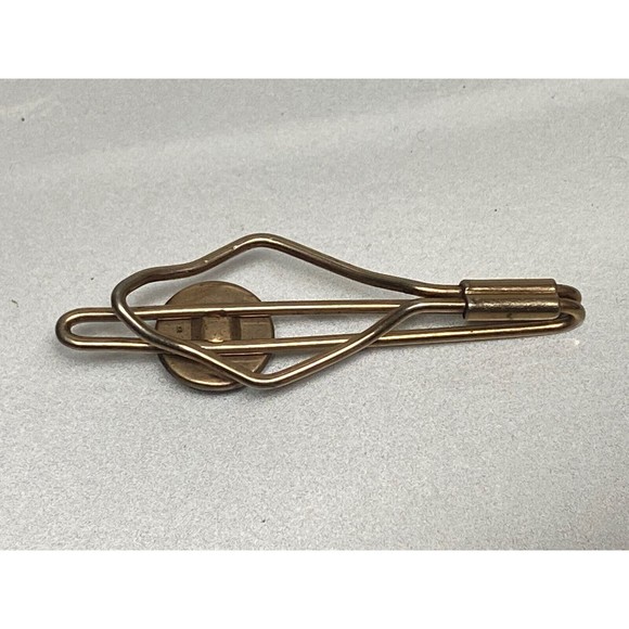 Vintage MCM Mid Century Sailing Boating Sailboat Nautical Golden Men’s Tie Bar - Picture 3 of 4